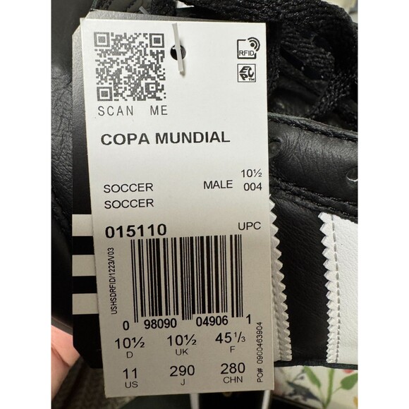 Adidas Copa Mundial Soccer Cleats Shoes Mens 11 Black Leather Made in Germany main image 4